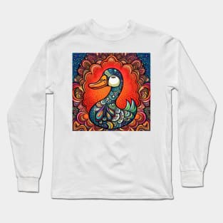 Quacky, the Colorful Duck Long Sleeve T-Shirt